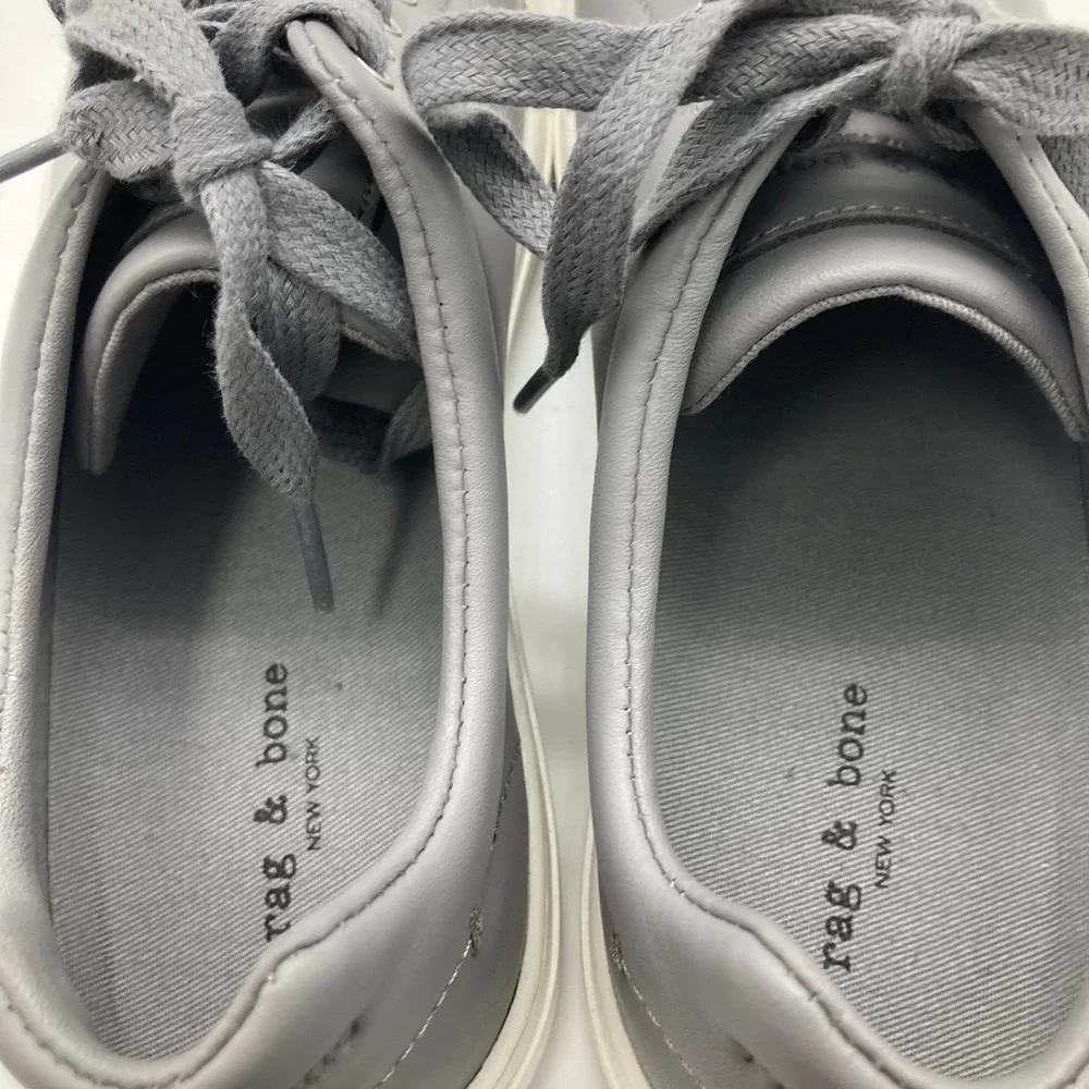 NEW RAG & BONE Kent embossed two-tone leather sneakers - Picture 4 of 7